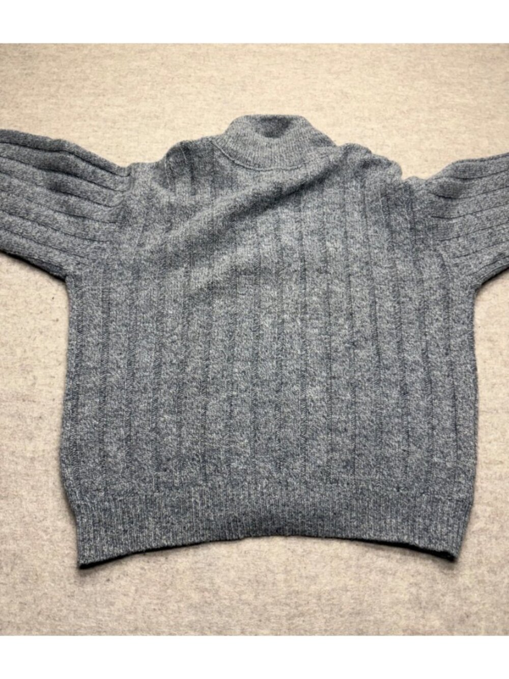 Vintage 90's Lands' End Shawl Collar Grey Wool Blend Men's Sweater Size Large - Picture 5 of 7